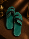 Sandales en Cuir Véritable Vert Émeraude – Fabrication Artisanale