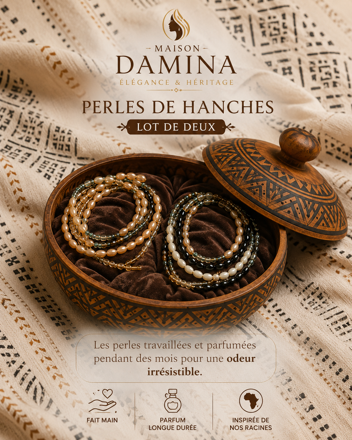 Perles de Hanches Parfumées Maison Damina – Lot de 2