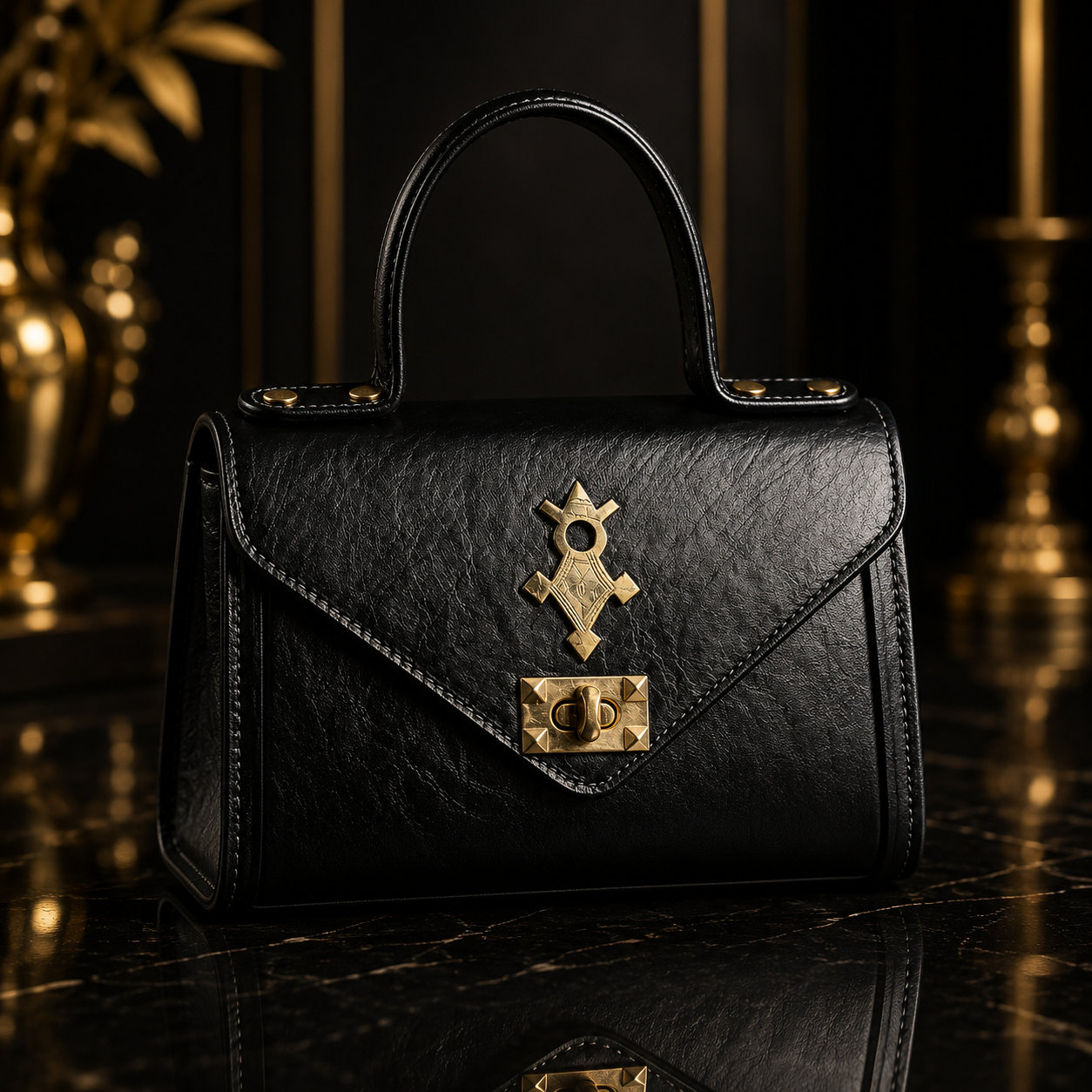 Sac en cuir artisanal – Modèle Émeraude