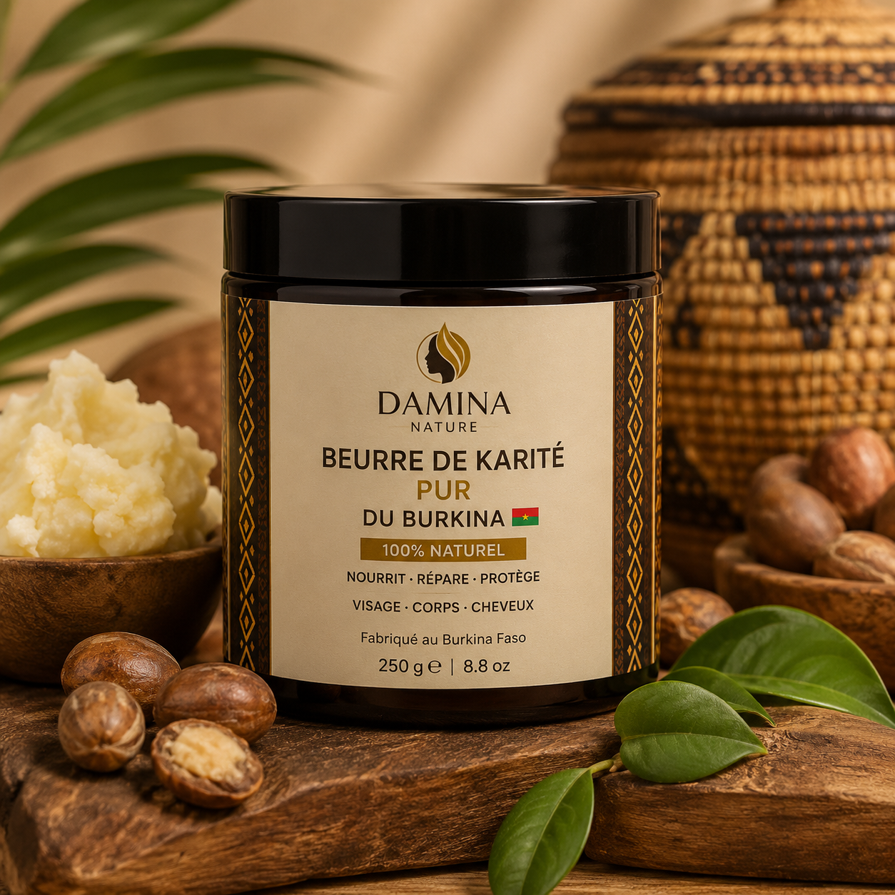 Beurre de Karité Pur du Burkina Faso – Maison Damina (250 g)