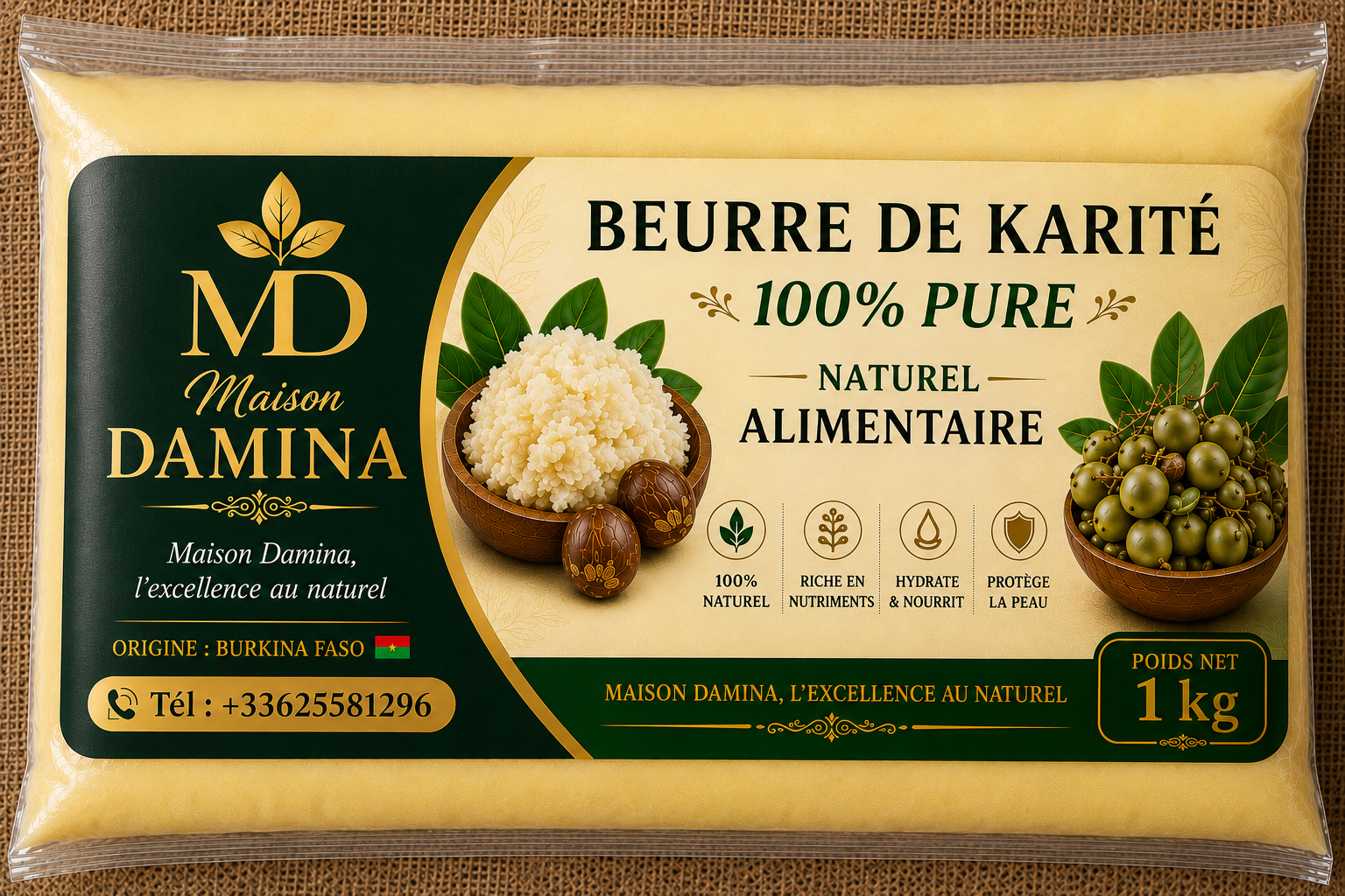 Maison Damina - Beurre de Karité BIO DU BURKINA FASO- 1 kg